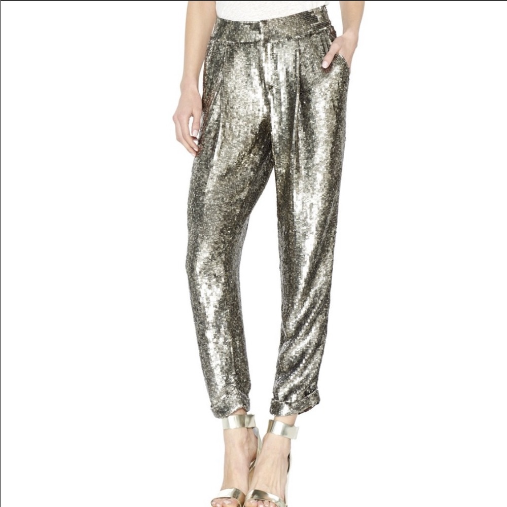 Alice + Olivia ‘Arthur’ Gold Sequin Pant